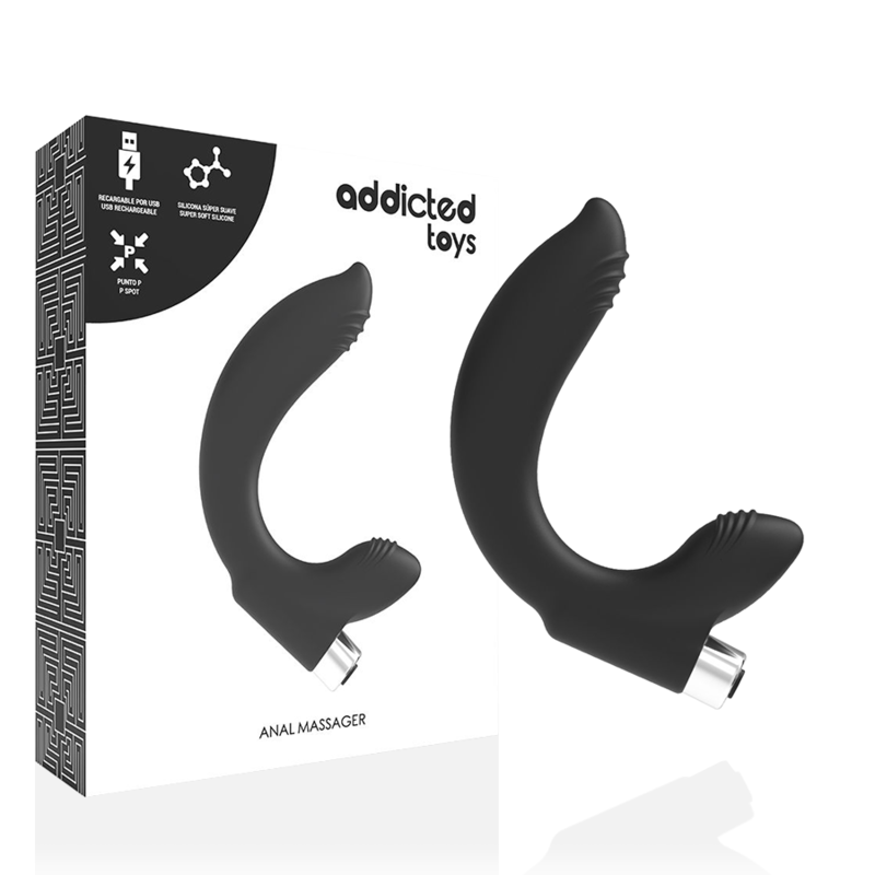 ADDICTED TOYS PROSTATIC VIBRATOR RECHARGEABLE MODEL 7 - BLACK