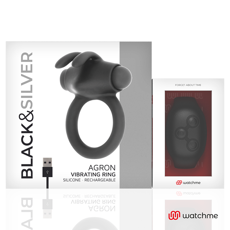 BLACK&SILVER- AGRON REMOTE CONTROL COCKRING WATCHME