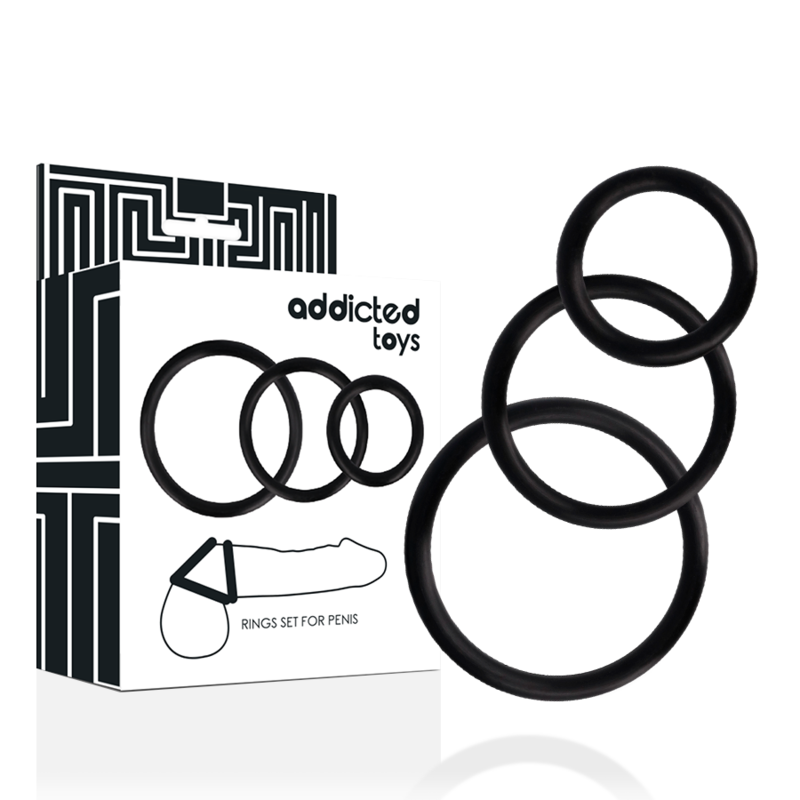 ADDICTED TOYS RINGS SET FOR PENIS BLACK