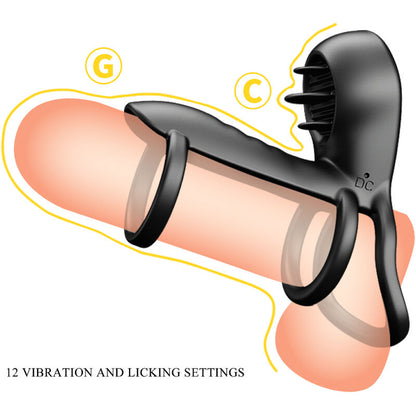 JAMMY PENIS SLING 12 VIBRATING AND LICKING SETTINGS RECHARGEABLE SILICONE