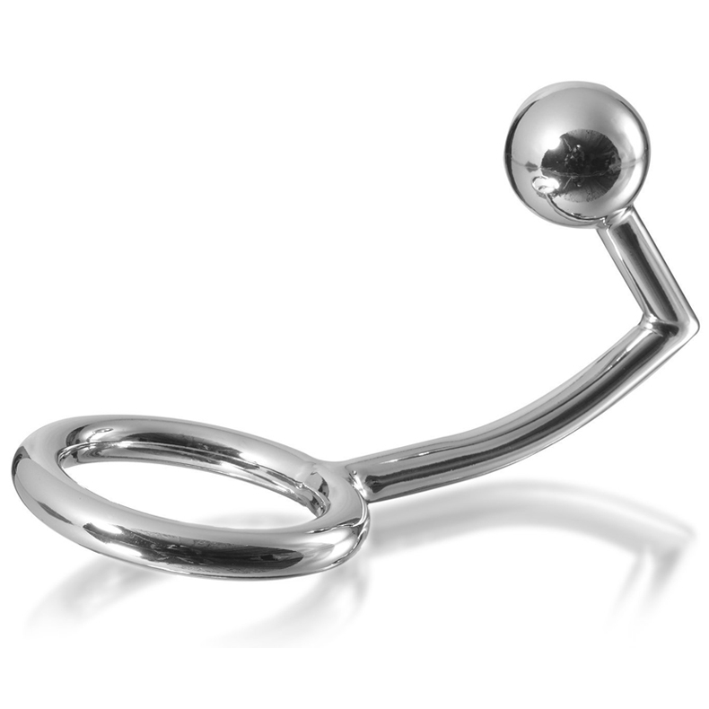 METALHARD COCK RING INTRUDER WITH ANALBEAD 45MM