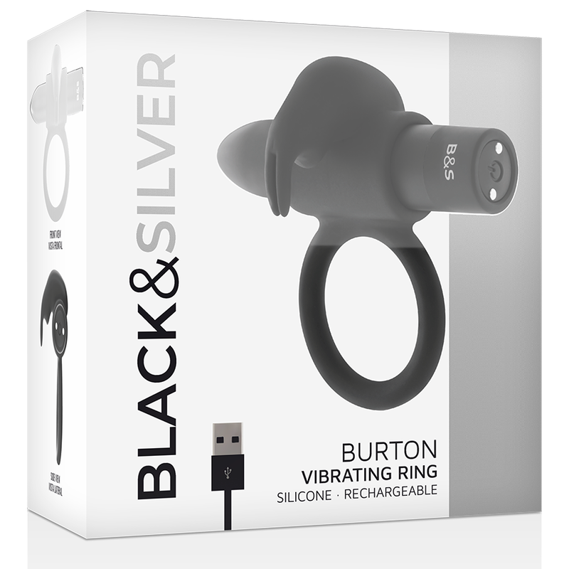 BLACK&SILVER- BURTON RING 10 VIBRATION MODES BLACK